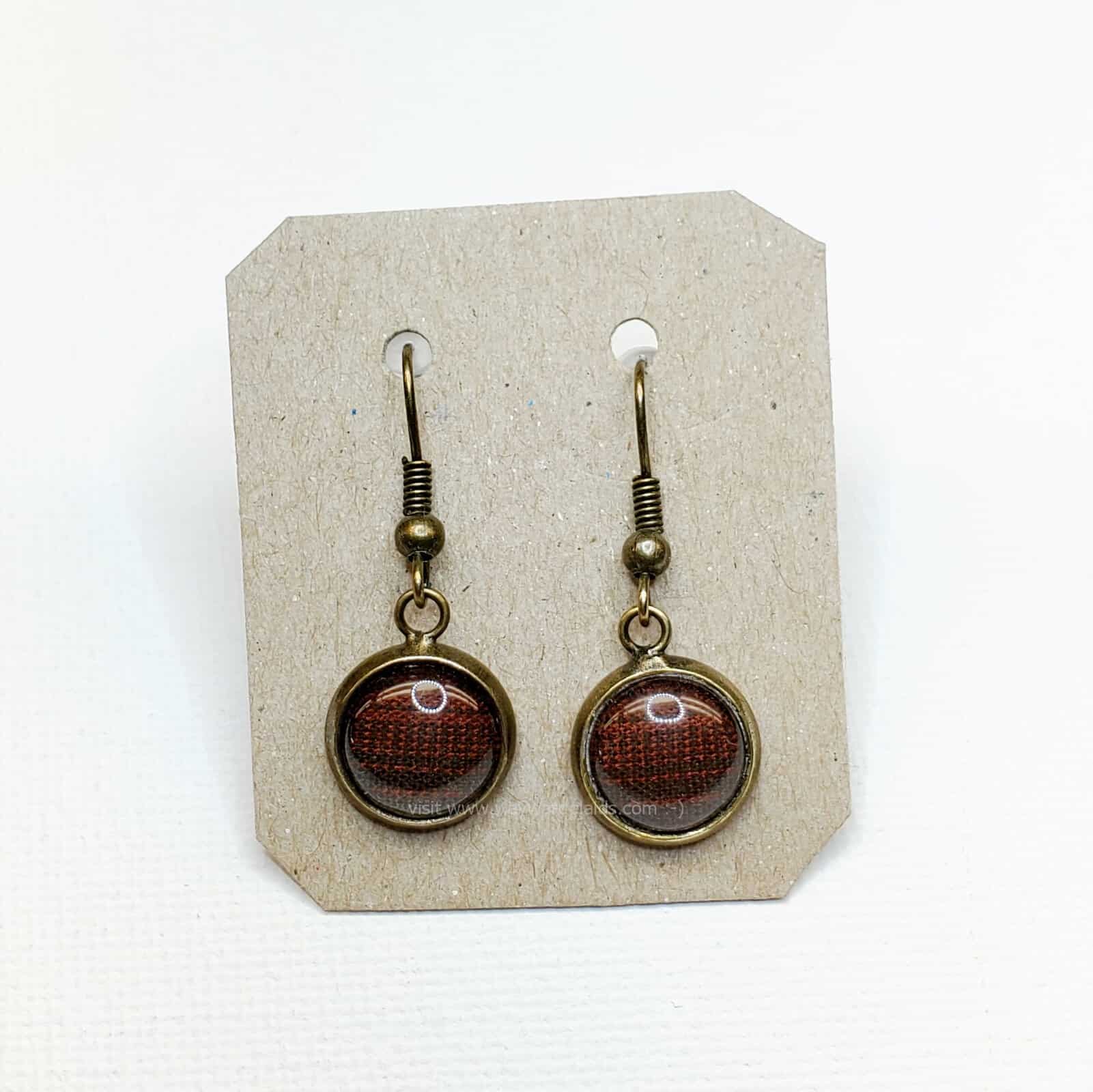 Sammy Christmas Plaid Earrings, bronze