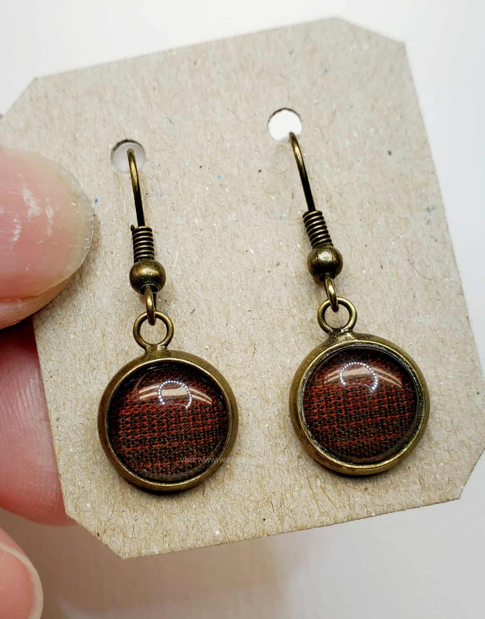 Sammy Christmas Plaid Earrings, bronze