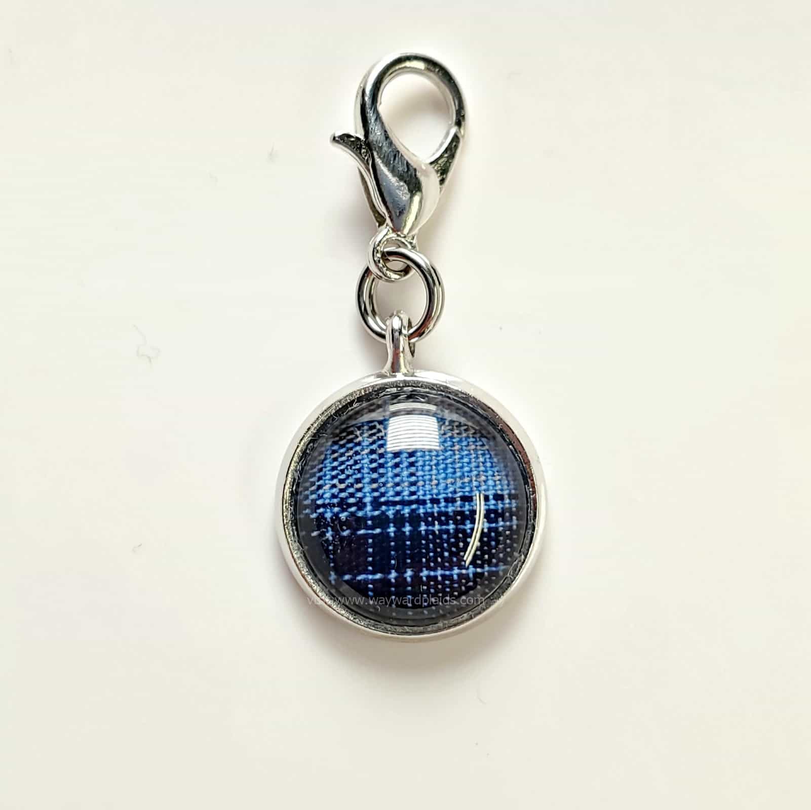 Sam Fan Fiction Charm "Black & Blue Fan Fiction" on Silver Tone