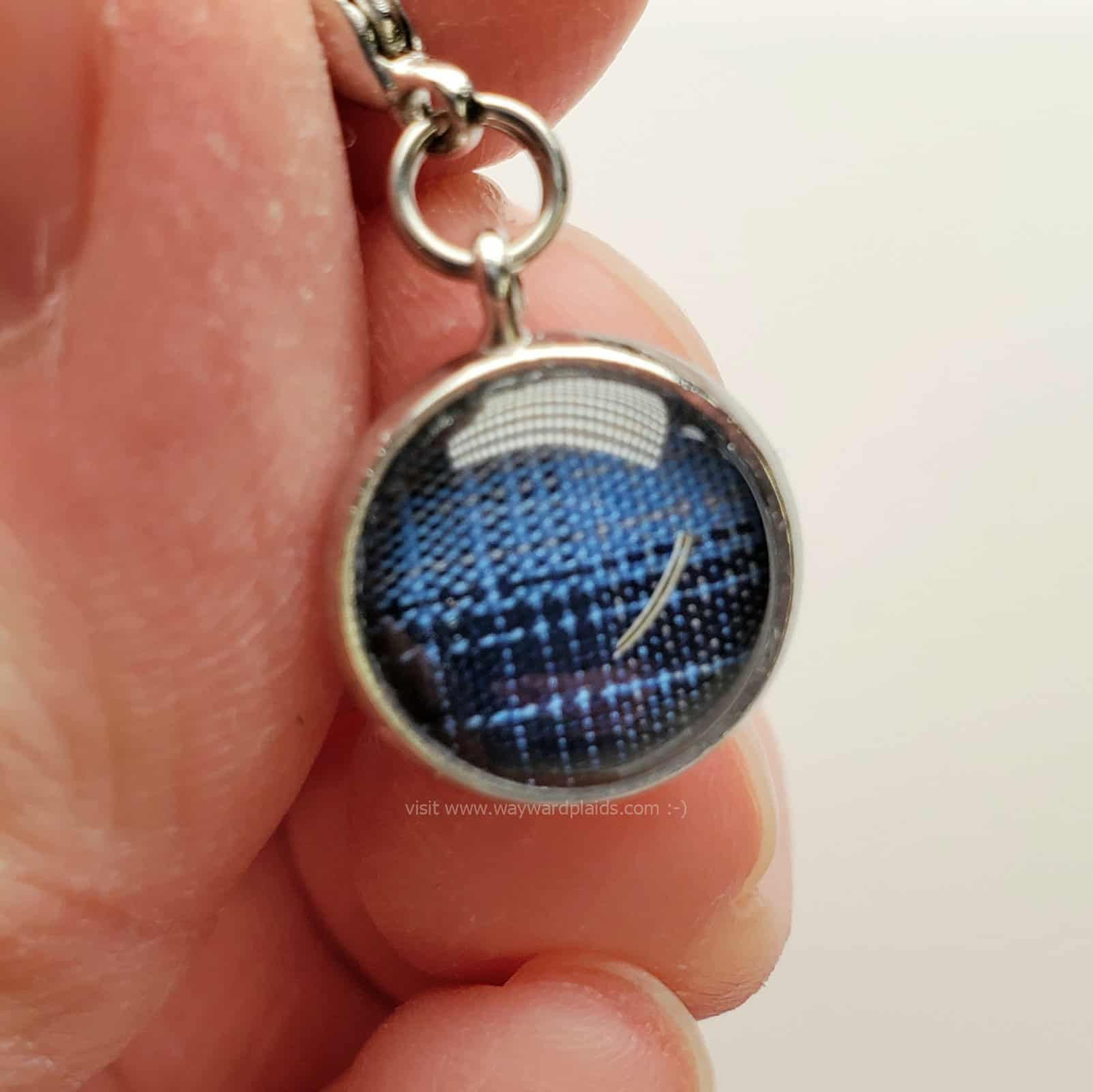 Sam Fan Fiction Charm "Black & Blue Fan Fiction" on Silver Tone